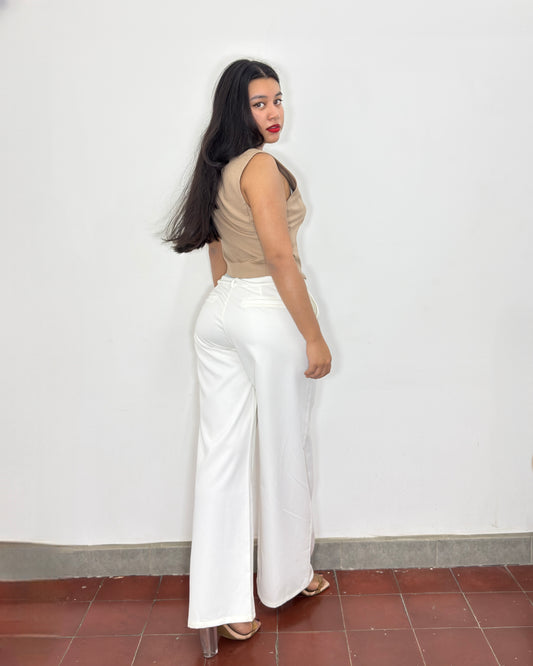 Pantalón Fabiola Ivory con Jeans