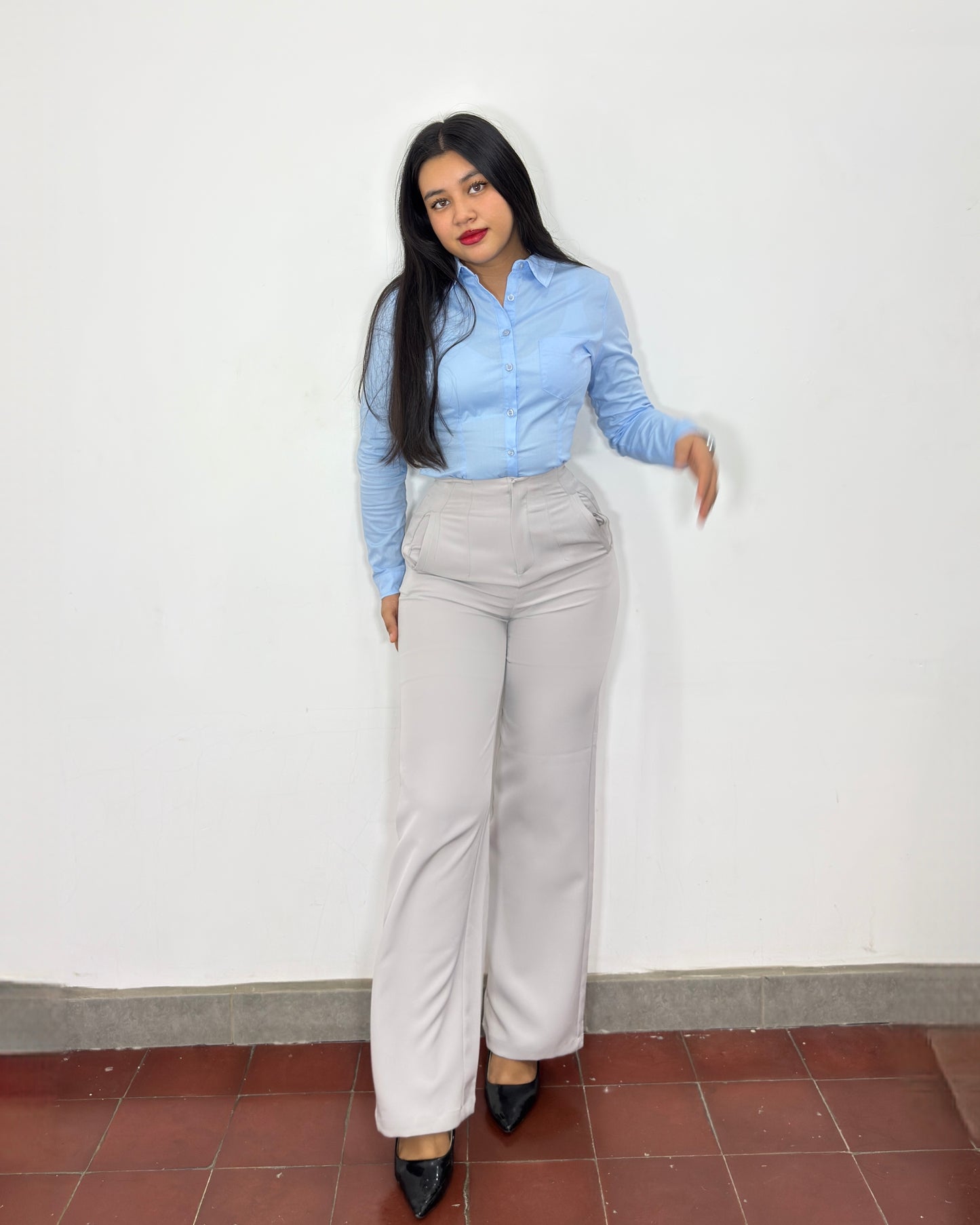 Pantalón Marian gris claro