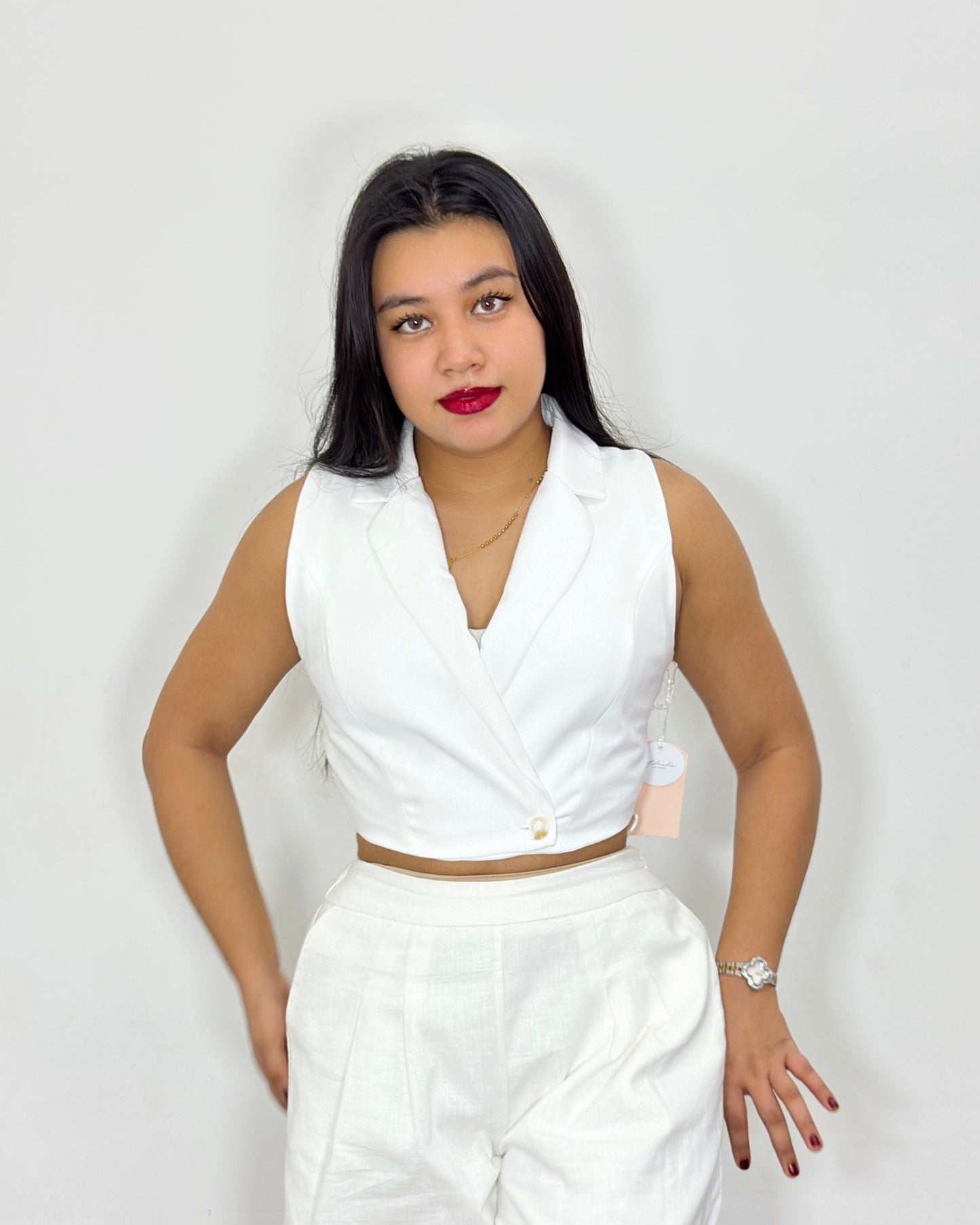 Chaleco Claudia blanco