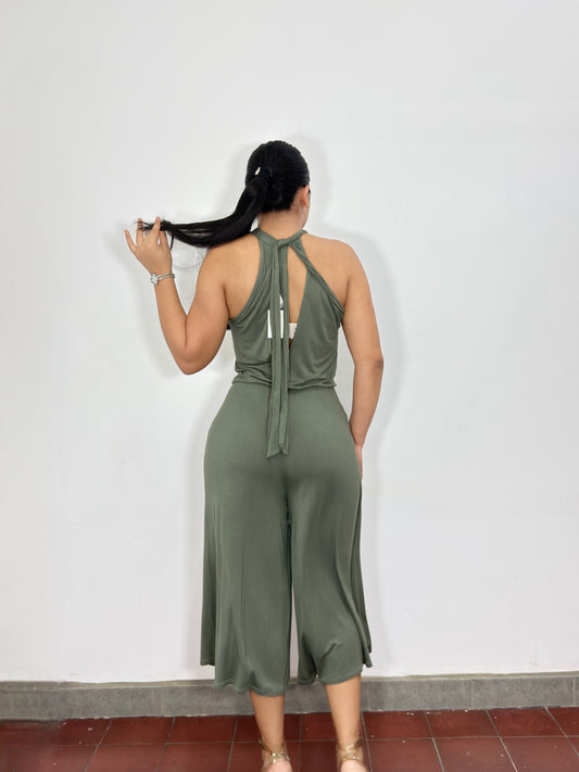 Enterizo Yahaira verde olivo