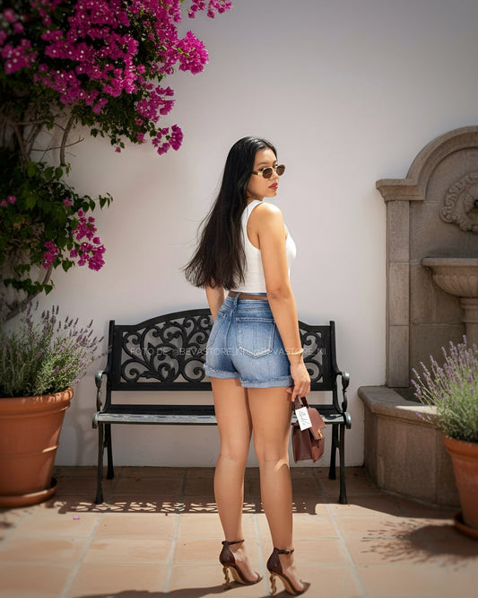 Short Jeans Con Dobladillo