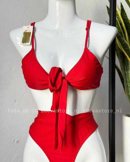 Traje de baño rojo de 2 piezas
