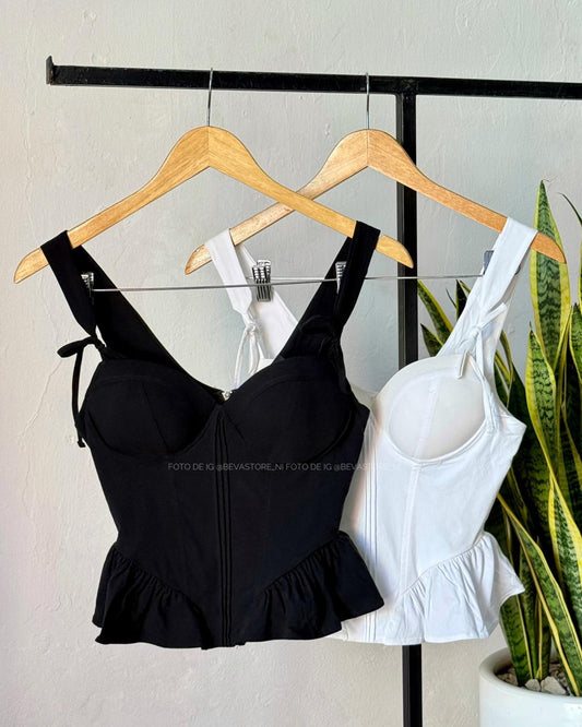 Top estilo corset Adaliska blanco
