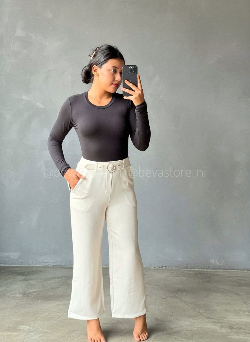 Pantalón de vestir Wide Leg blanco
