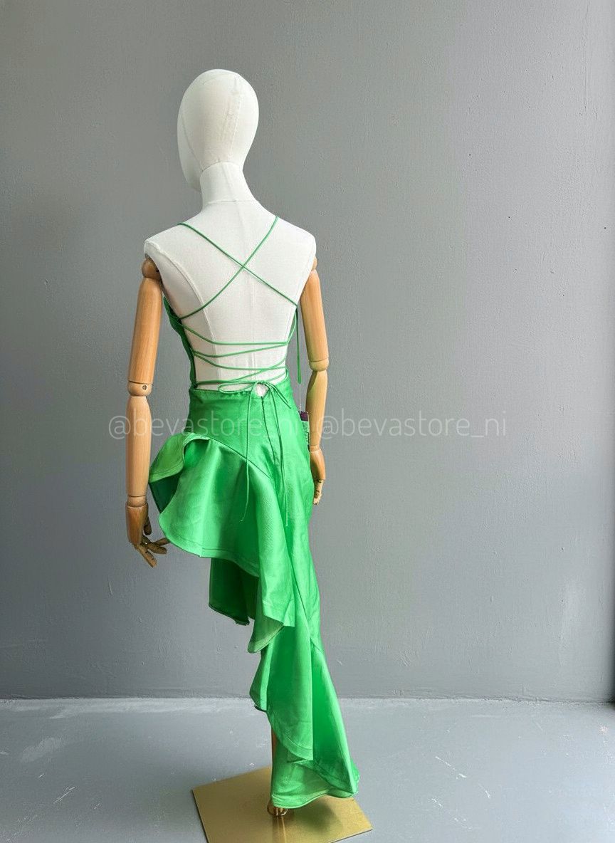 Vestido verde abierto Abby Paris