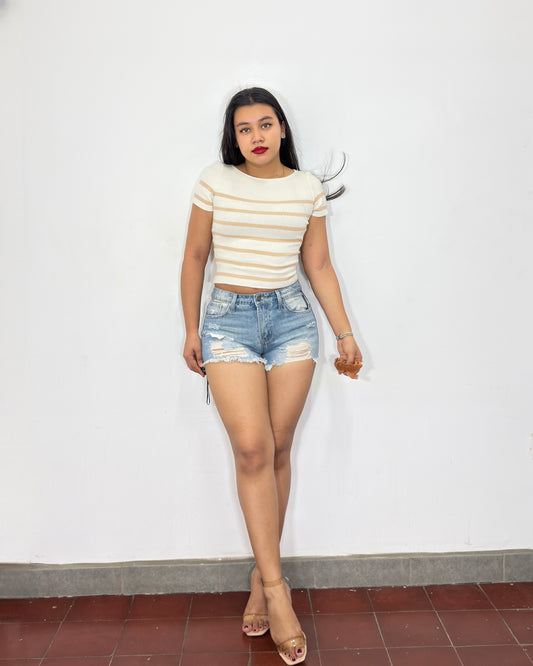 Short jeans Valeria azul claro