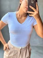 Crop top en cuello V