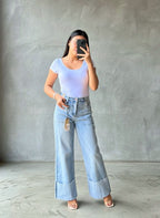 Pantalón Vibrant Wide Leg con dibladillo