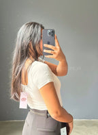 Bodysuit cuello cuadrado con mangas