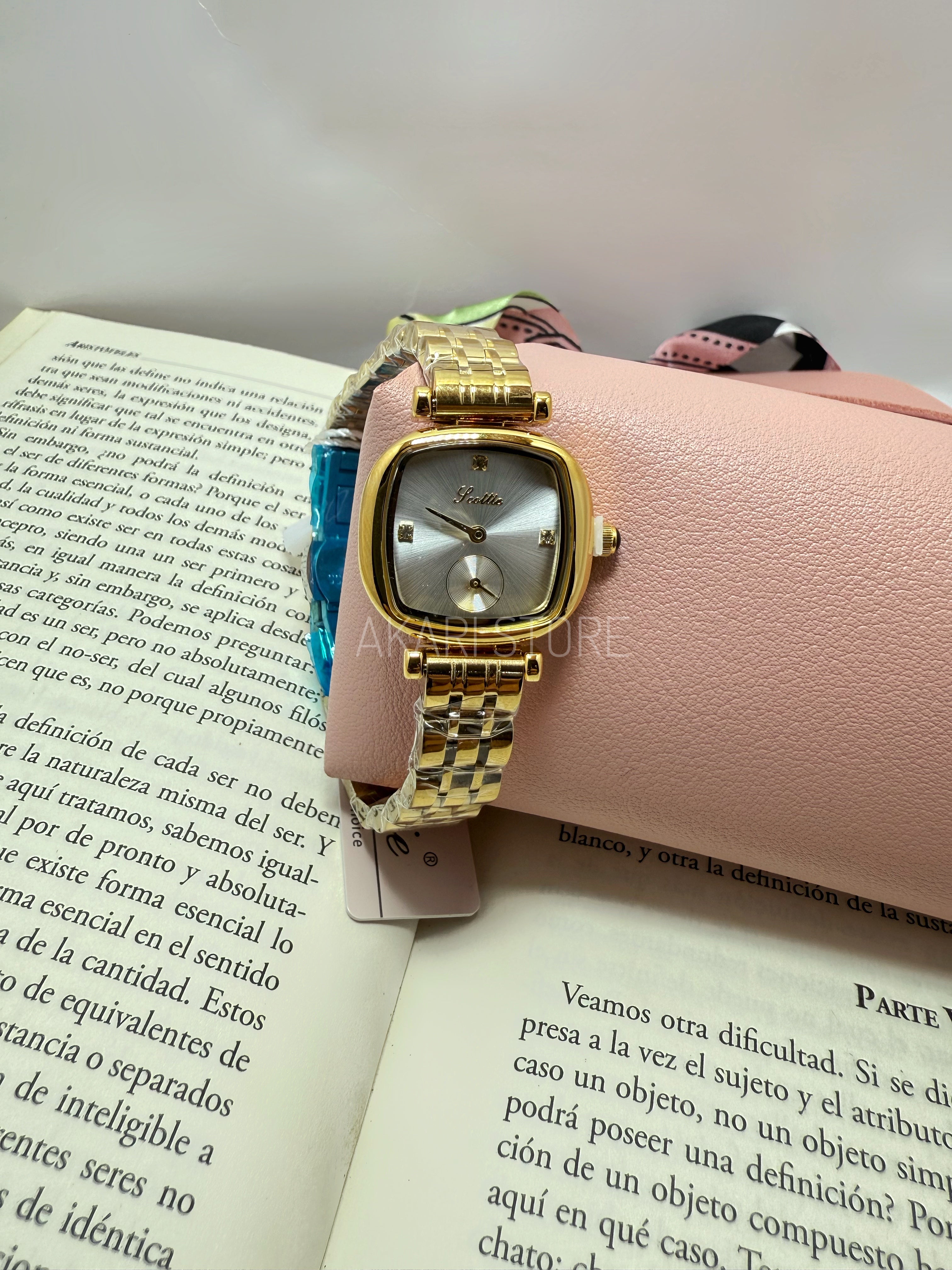 Reloj de Mujer Cuadrado con dial blanco
