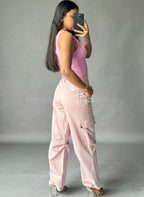 Pantalón Cargo rosa Oliva