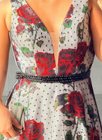 Vestido Negro y rojo floral Lucci Lu