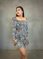 Vestido manga larga floreado