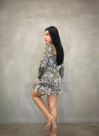 Vestido manga larga floreado