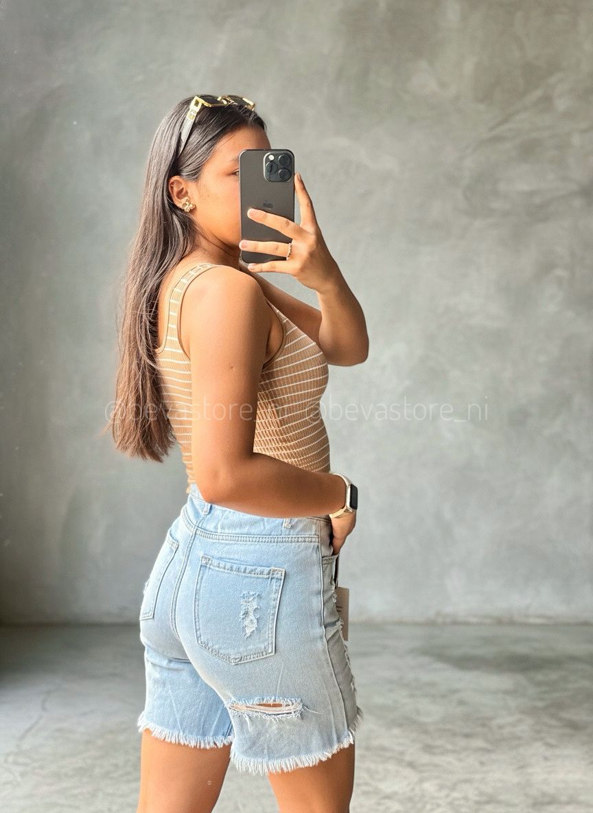 Short jeans bermuda Nora celeste
