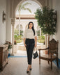 Blusa satinada con abertura lateral