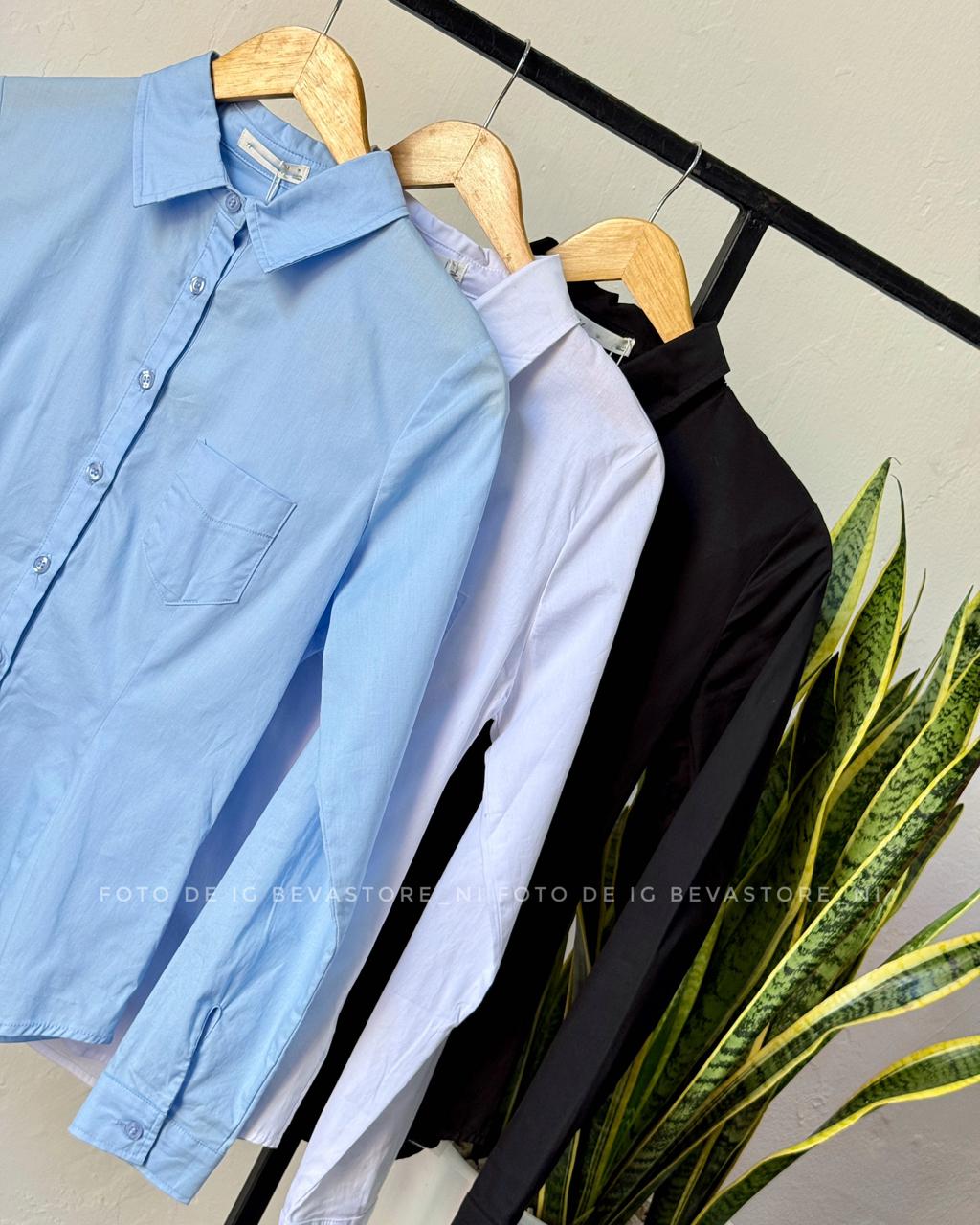 Camisa manga larga Hellen celeste