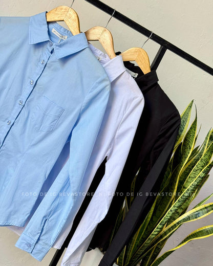 Camisa manga larga Hellen celeste