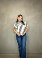 Pantalón Recto azul con brillos