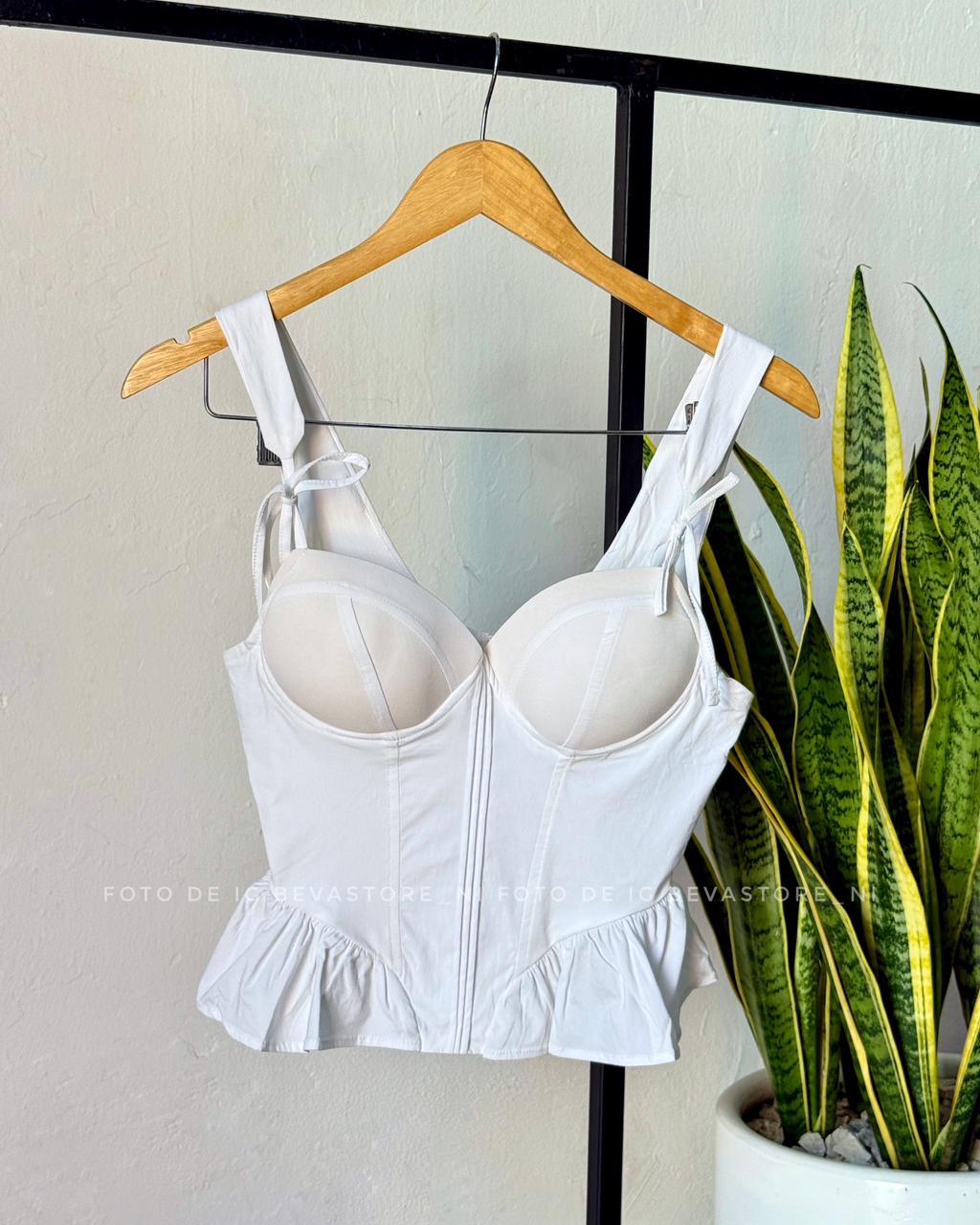 Top estilo corset Adaliska blanco