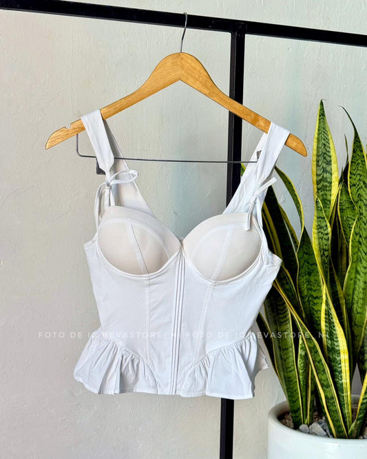 Top estilo corset Adaliska blanco