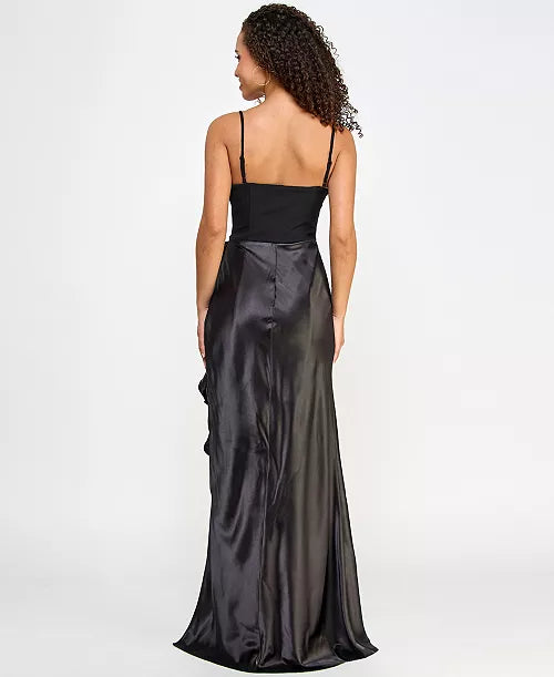 Vestido negro con ribete City Studio