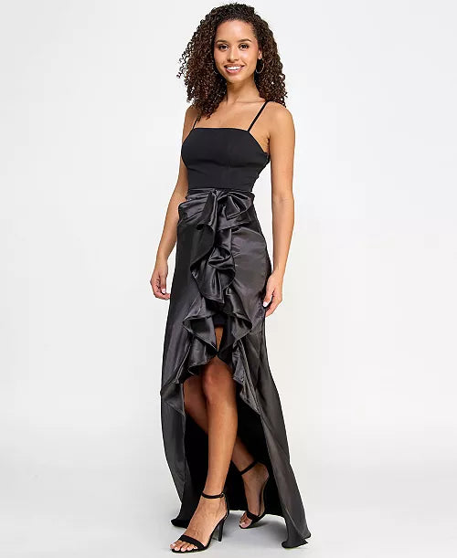 Vestido negro con ribete City Studio