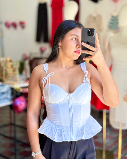 Top estilo corset Adaliska blanco