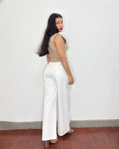Pantalón Fabiola Ivory con Jeans