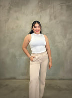 Top cuello de tortuga con perlitas