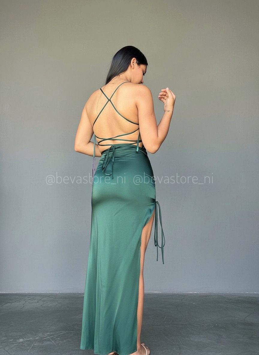 Vestido verde esmeralda  Abby Paris