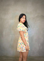 Vestido amarillo floreado