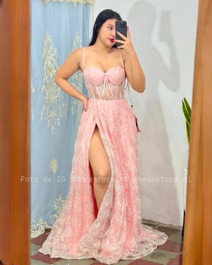 Vestido Georgia rosa naranja