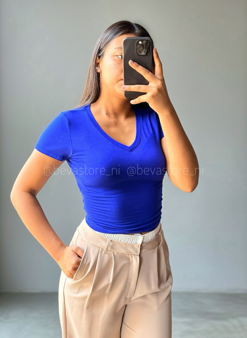 Crop top en cuello V