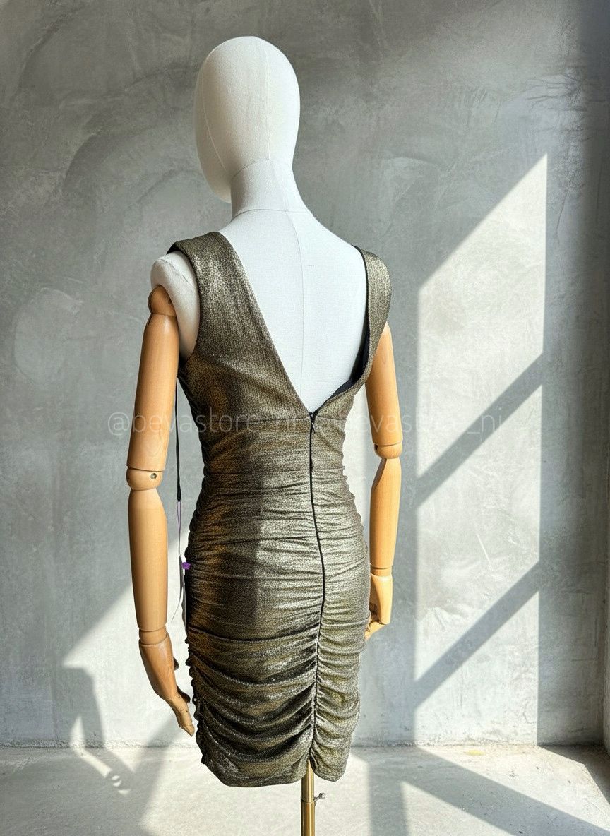 Vestido corto negro con brillos Abby Paris