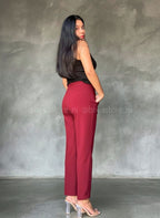 Pantalón de vestir recto rojo