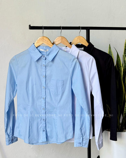 Camisa manga larga Hellen celeste