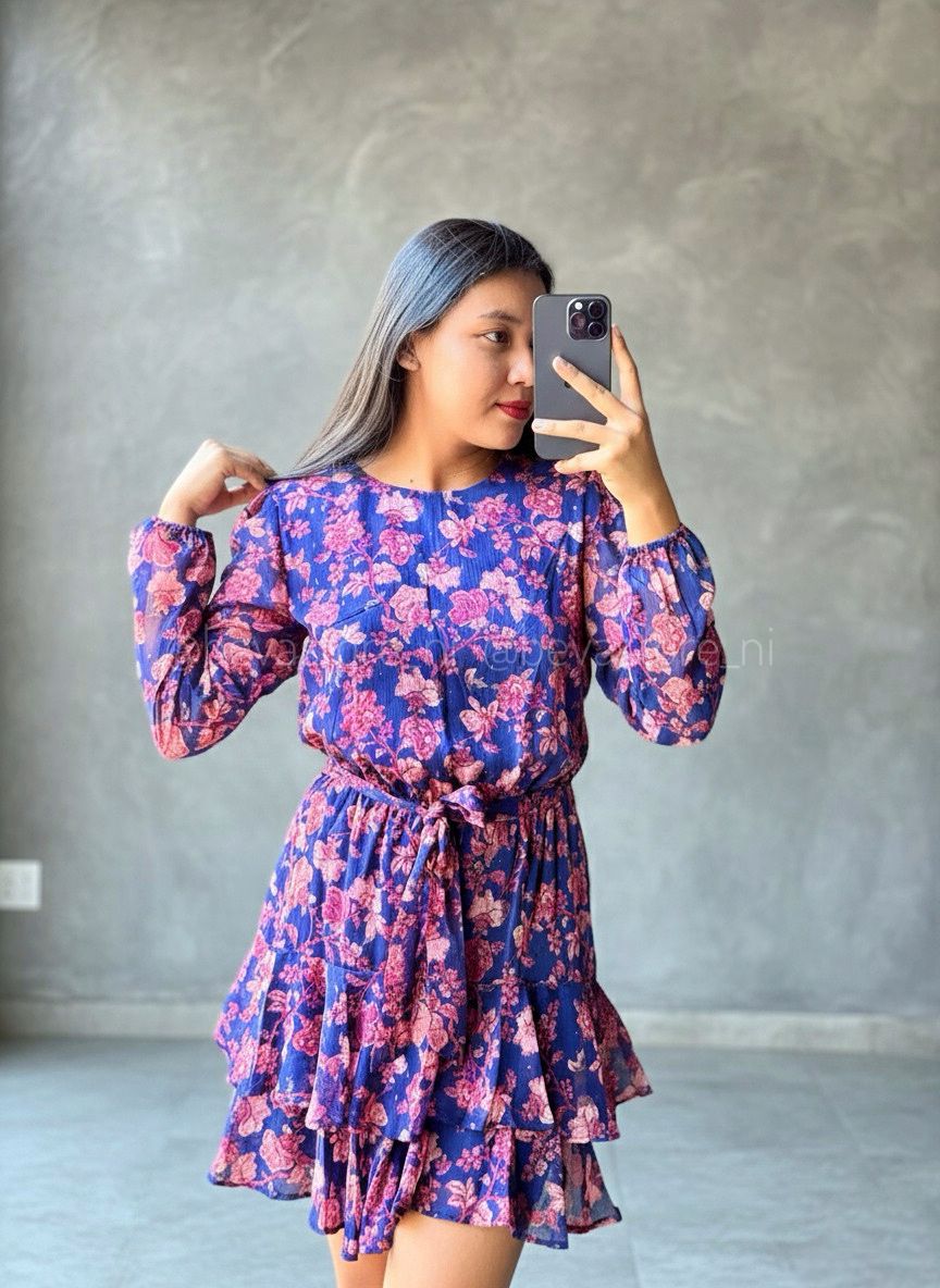 Vestido morado floreado
