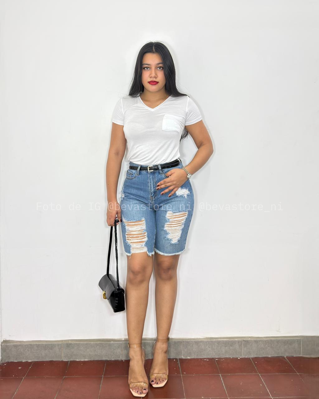Short jeans bermuda Nora azul