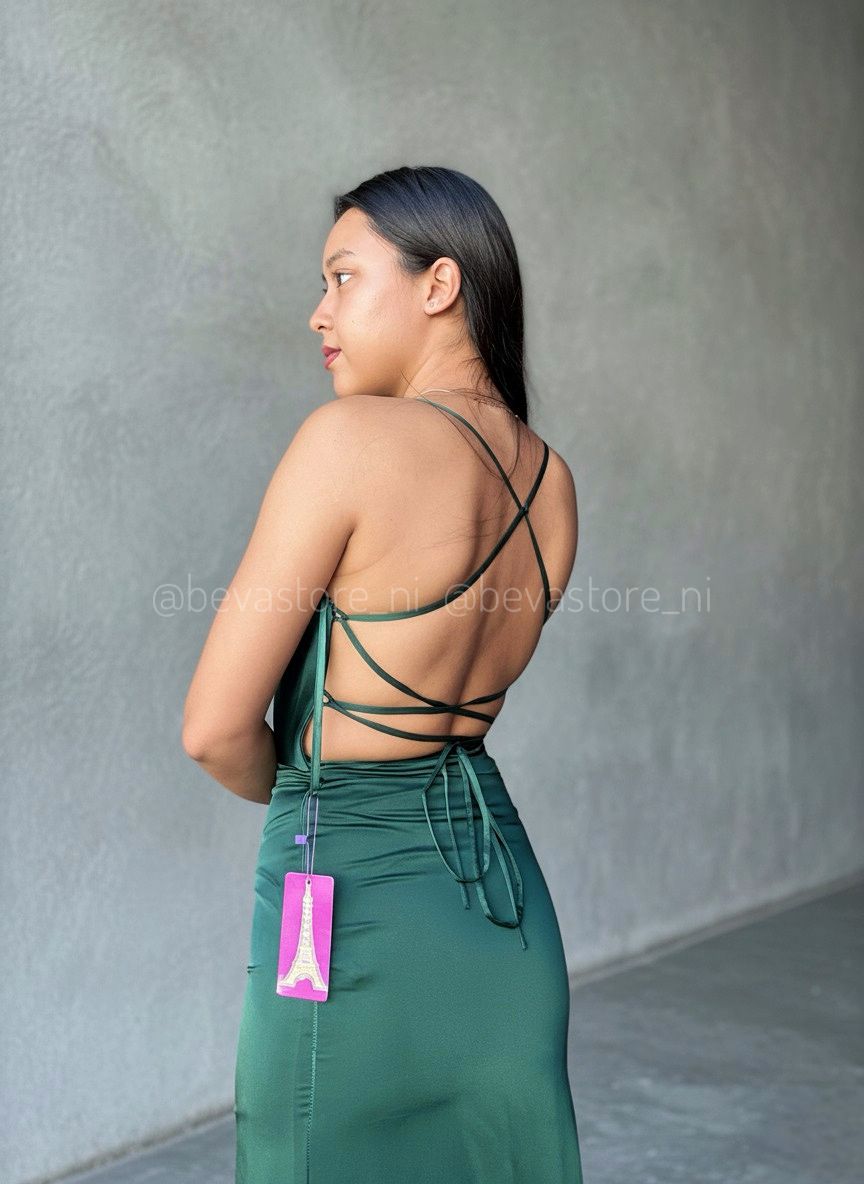 Vestido verde esmeralda  Abby Paris