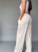 Pantalón Wide Leg Color Ivory con Jeans