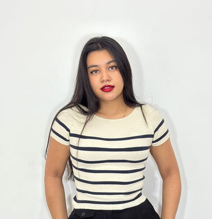 Crop top Nadieska rayas azul navy