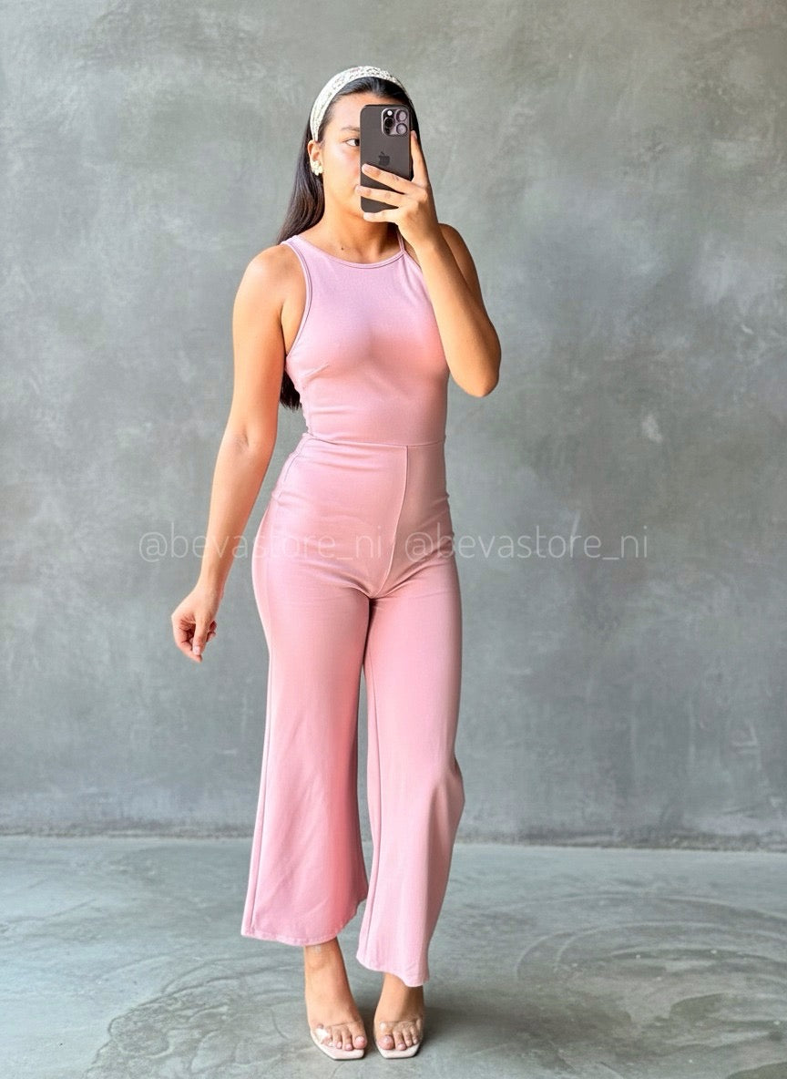 Enterizo Rosa Sin Mangas