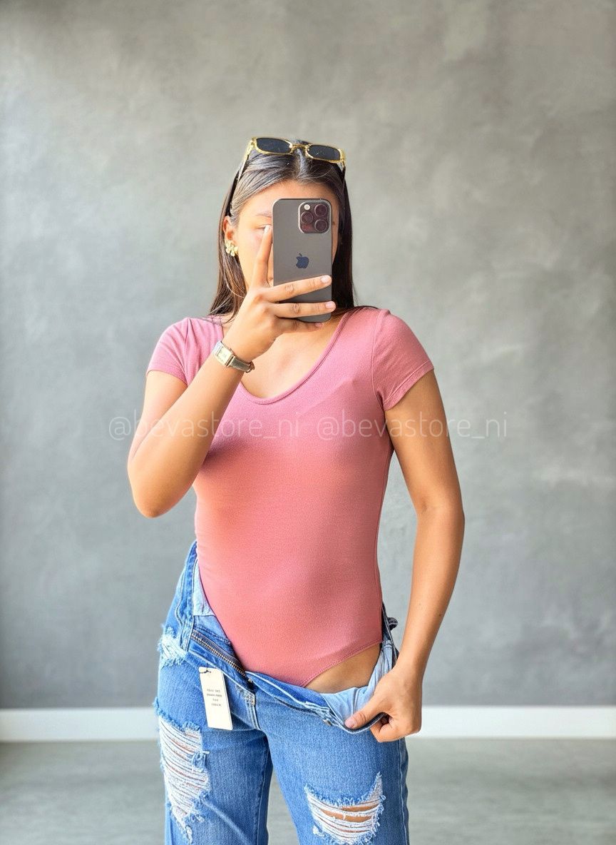 Bodysuit Con Mangas Cuello Redondo