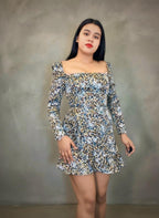 Vestido manga larga floreado