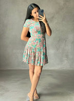 Vestido verde floreado