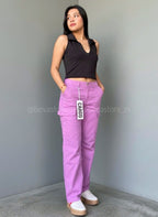 Pantalón casual cargo lila