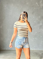 Short Jeans Con Dobladillo