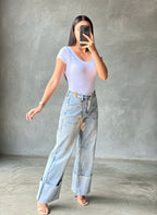 Pantalón Vibrant Wide Leg con dibladillo