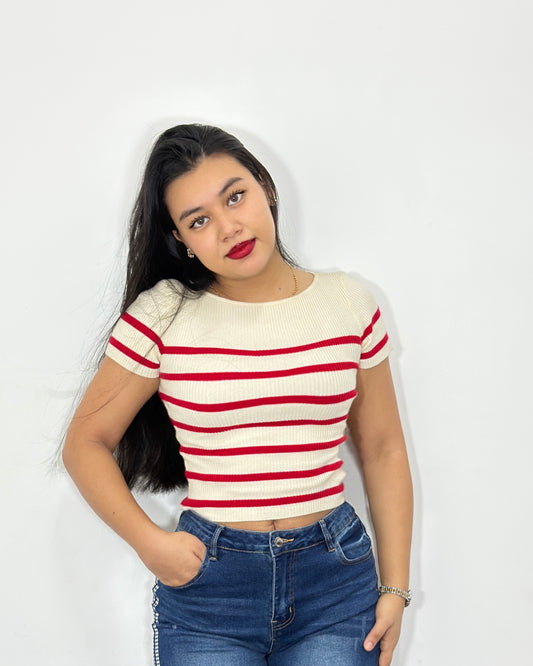 Crop top Nadieska rayas rojas